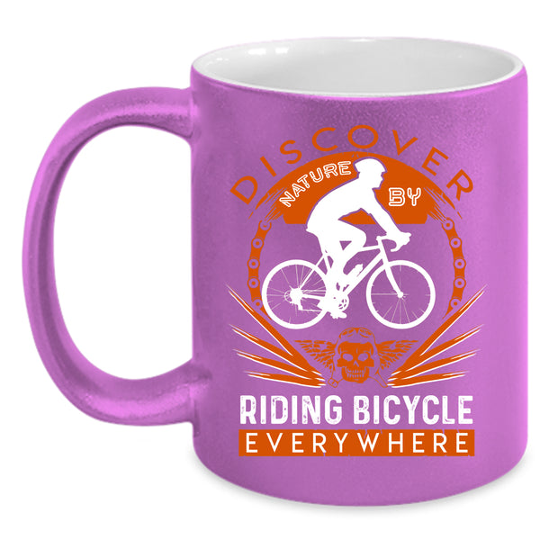 Riding Bicycle Coffee Mug, Cool Gift For Biker Coffee Cup