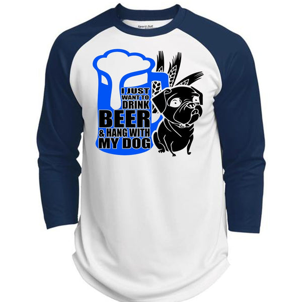 I Just Want To Drink Beer T Shirt, I Love Dog T Shirt, Awesome T-Shirts  (Polyester Game Baseball Jersey)