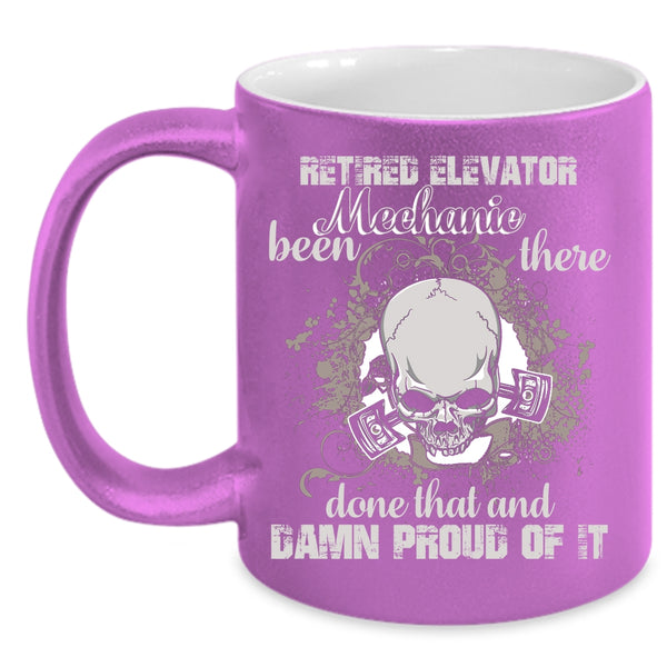 Ritired Elevator Mechanic Coffee Mug, Cool Retirement Coffee Cup