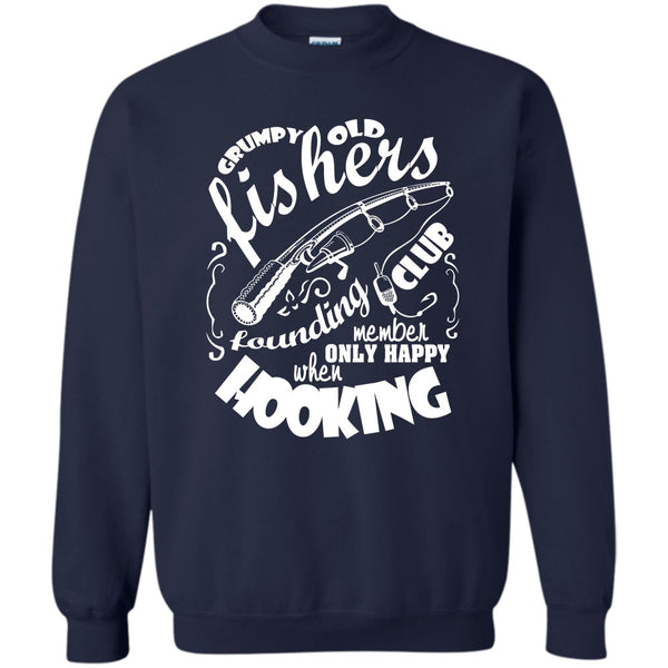 Only Happy When Hooking T Shirt, Coolest Fishing Sweatshirt