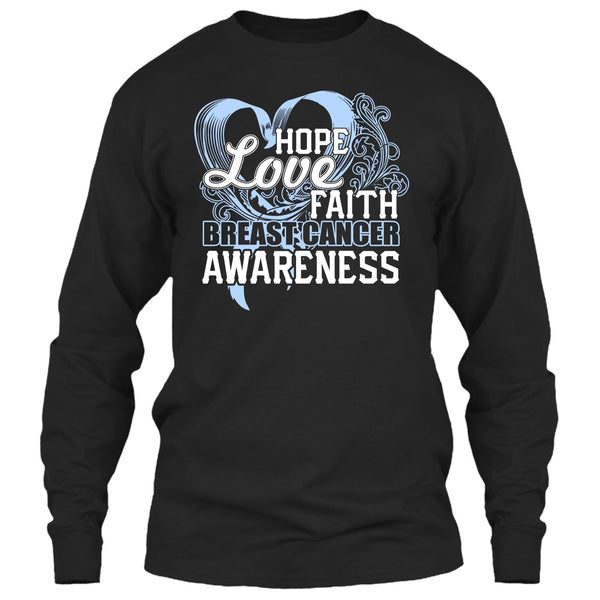 Hope Love Faith T Shirt, Breast Cancer Awareness T Shirt