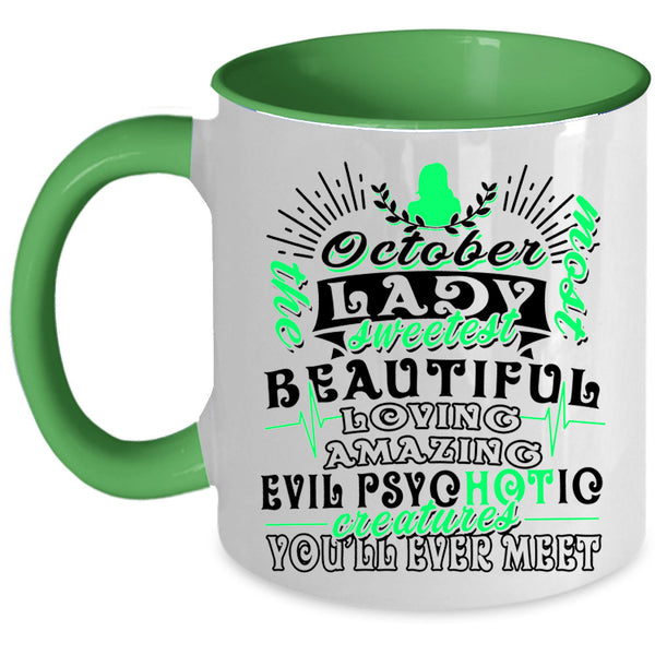 Sweetest Beautiful Loving Coffee Mug, October Lady Accent Mug