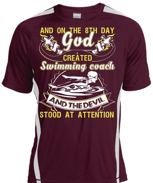 God Created Swimming Coach T Shirt, Being A Swimmer T Shirt, Cool Shirt