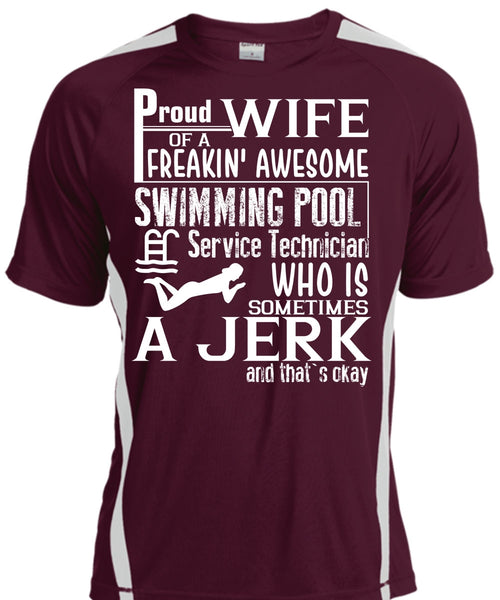 Proud Wife Of A Freaking Awesome Swimming T Shirt, Being A Swimmer T Shirt, Cool Shirt