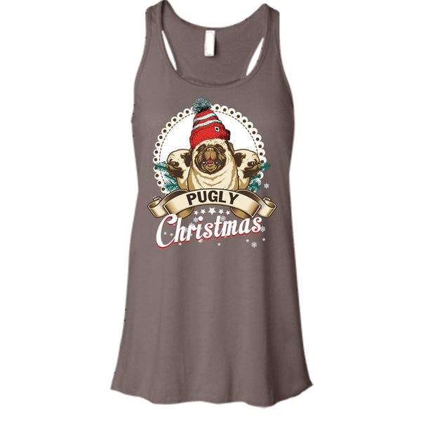 Pugly Christmas T Shirt, Coolest Pug Tank Top
