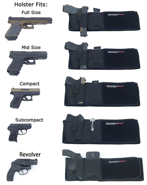 Ultimate Belly Band Holster for Concealed Carry, Black, Fits Gun Smith and Wesson Bodyguard, Glock 19, 17, 42, 43, P238, and Similar Sized Guns