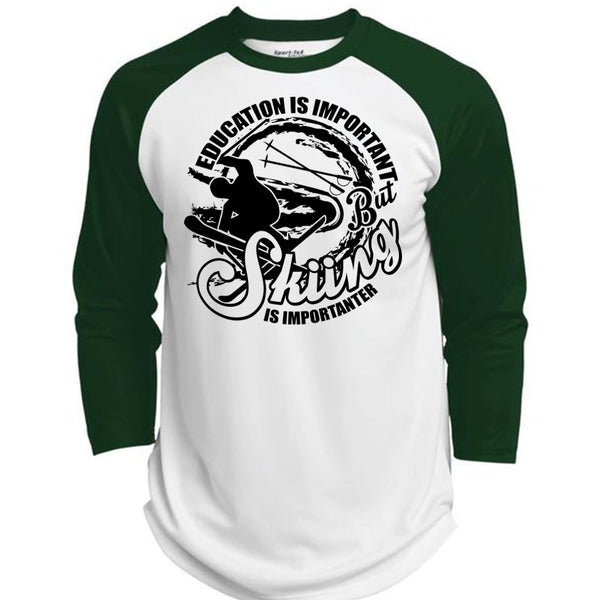 Education Is Important T Shirt, I Love Skiing T Shirt, Awesome T-Shirts  (Polyester Game Baseball Jersey)