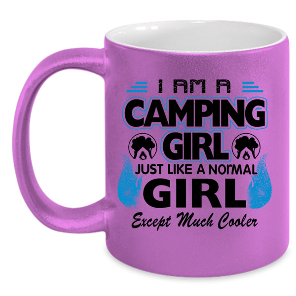 Cool Camping Girl Coffee Mug, I Am A Camping Girl Accent Mug