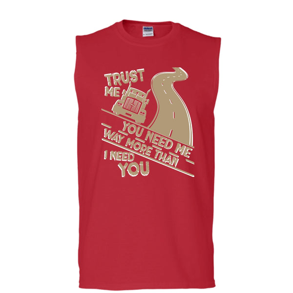 Trust Me T Shirt, I Am A Trucker T Shirt, Cool T Shirt (Men's Cotton Sleeveless)