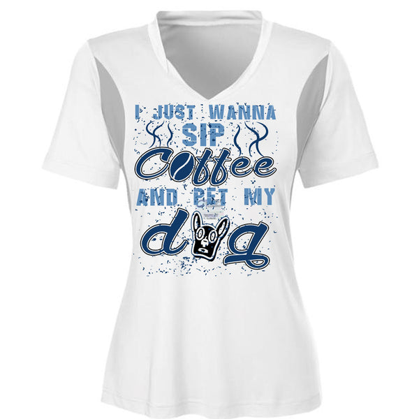 I Just Wanna Sip Coffee And Pet My Dog T Shirt, I Love My Dogs T Shirt, Awesome T-Shirts