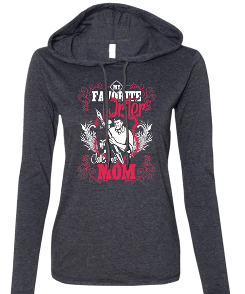 My Favorite Writer T Shirt, Calls Me Mom T Shirt (Anvil Ladies Ringspun Hooded)