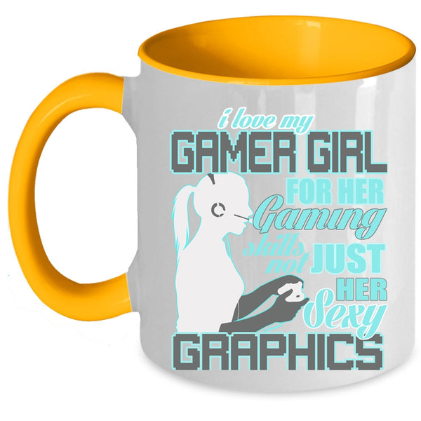 Cool Gaming Coffee Mug, I Love My Gamer Girl Accent Mug