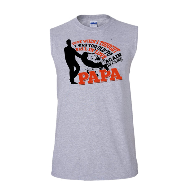 I Was Too Old To Fall In Love Again T Shirt, Coolest Papa Eve T Shirt, Awesome t-shirts (Men's Cotton Sleeveless)