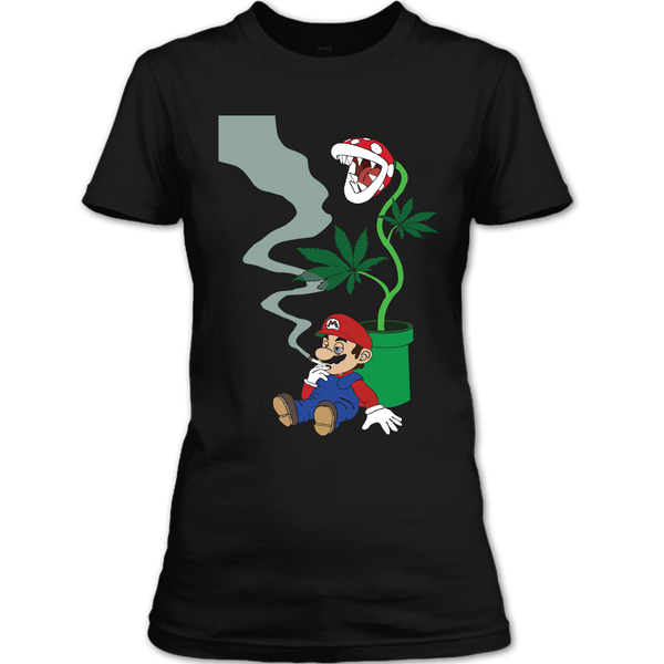 A black t-shirt with the shopify logo