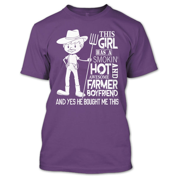 Awesome Farmer Boyfriend T Shirt, Coolest Farmer's Girlfriend T Shirt