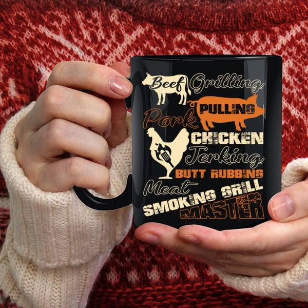 Beef Grilling Pork Pulling Coffee Mug, Chicken Jerking Coffee Cup