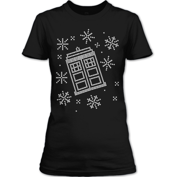 A black t-shirt with the shopify logo