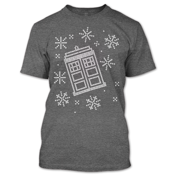 A black t-shirt with the shopify logo