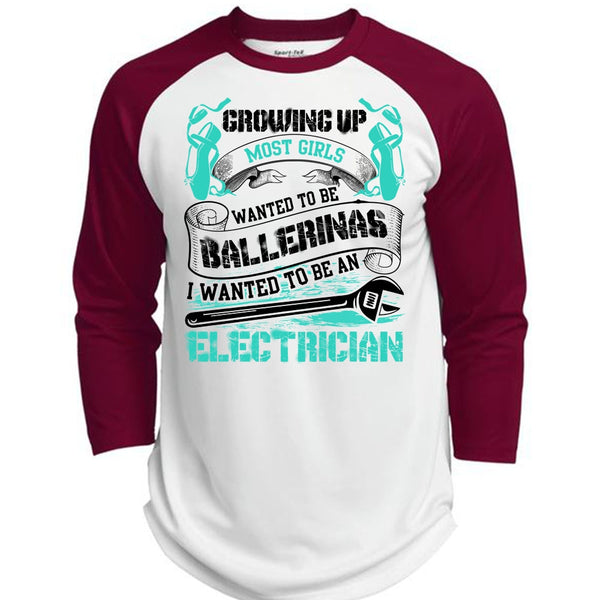 I Wanted To Be An Electrician T Shirt, I Love Electrician T Shirt, Awesome T-Shirts  (Polyester Game Baseball Jersey)