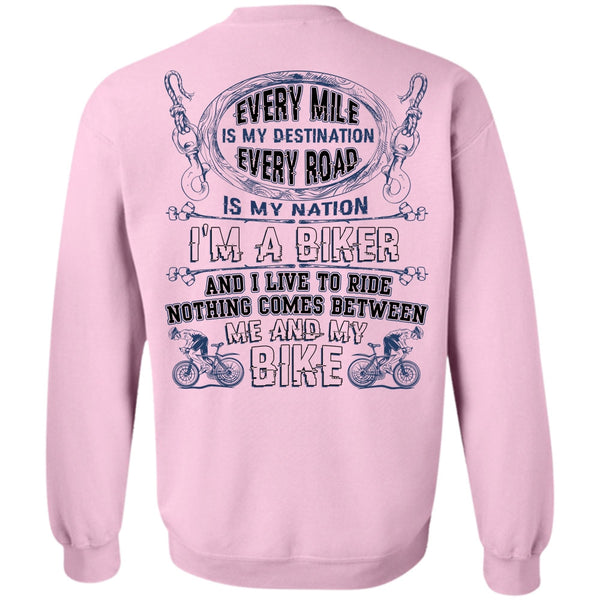 I Love Biker T Shirt, Me And My Bike Sweatshirt