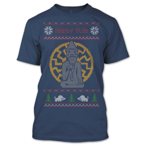 A black t-shirt with the shopify logo