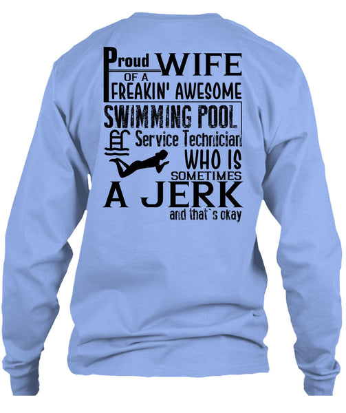 Proud Wife Of A Freaking Awesome Swimming T Shirt, I Love Swimmer T Shirt