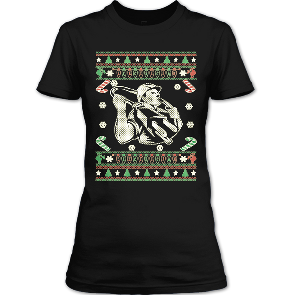 A black t-shirt with the shopify logo