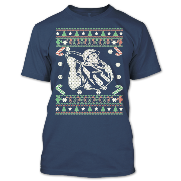 A black t-shirt with the shopify logo