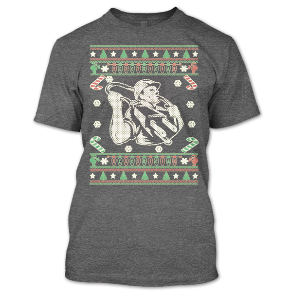 A black t-shirt with the shopify logo