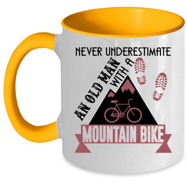 Cute Grandpa Coffee Mug, An Old Man With A Mountain Bike Accent Mug