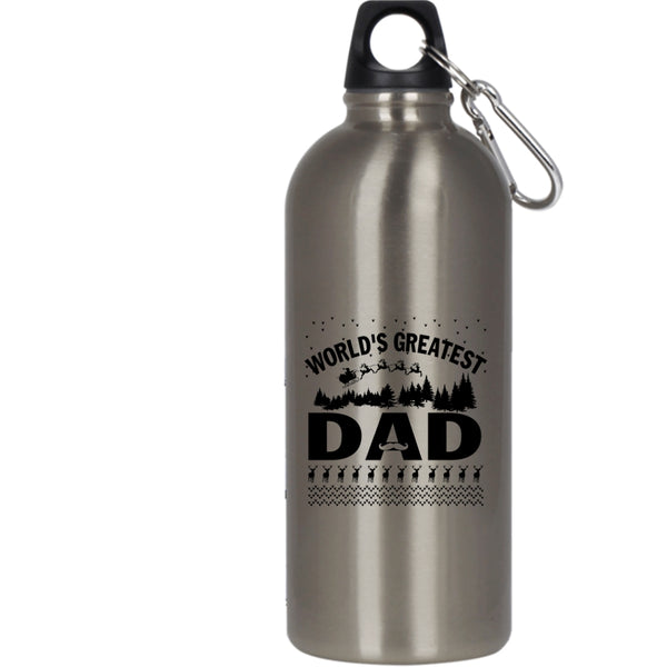 World's Greatest Dad 20 oz Stainless Steel Bottle,Christmas Gift For Dad Outdoor Sports Water Bottle