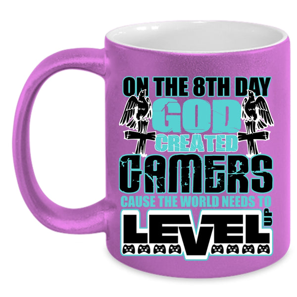 Awesome Gamers Coffee Mug, On The 8th Day God Created Gamers Accent Mug
