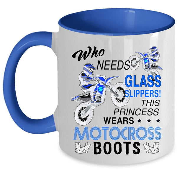 Cute Girls Coffee Mug, This Princess Wears Motocross Boots Accent Mug