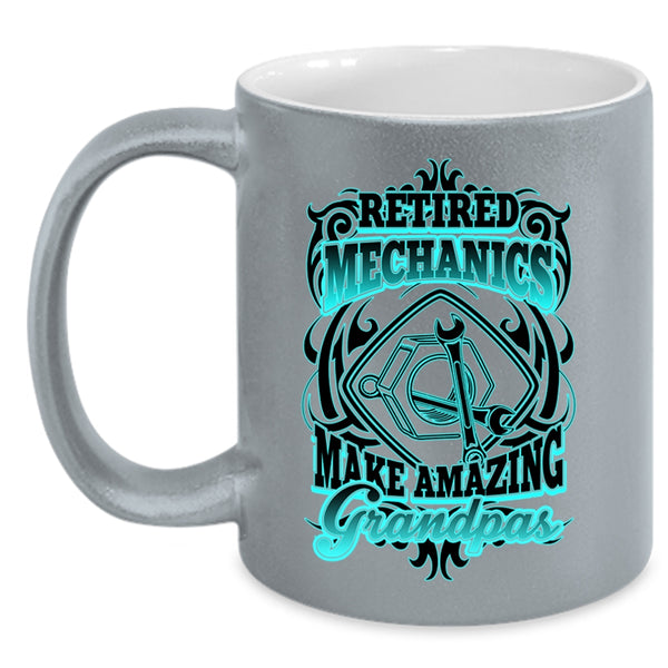 Grandpa Coffee Mug, Retired Mechanics Make Amazing Grandpas Accent Mug