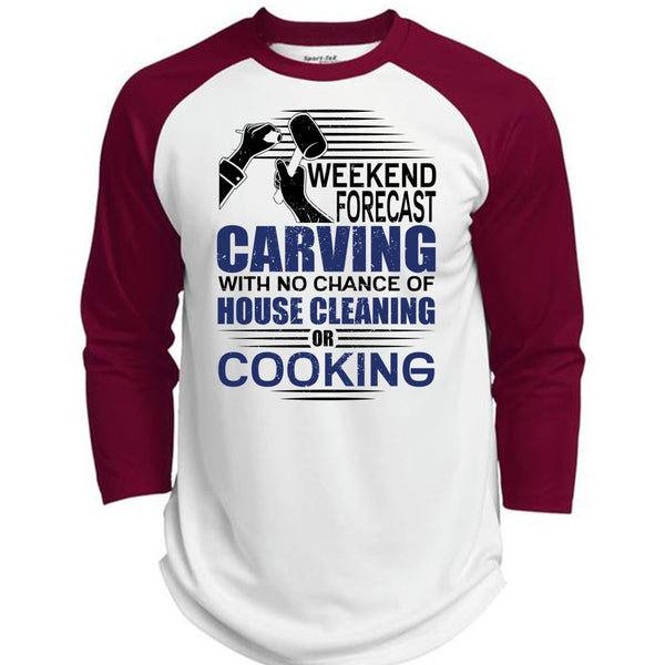 Weekend Forecast Carving T Shirt, I Love Carving T Shirt, Awesome T-Shirts  (Polyester Game Baseball Jersey)