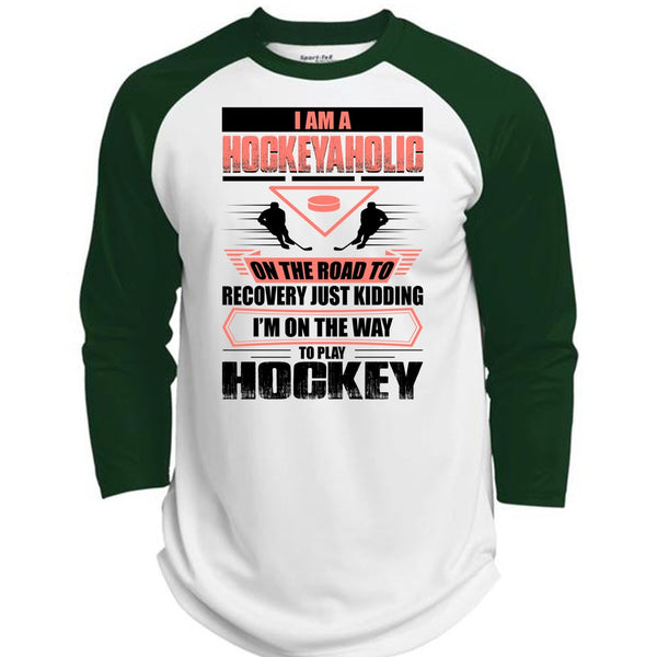 I Am A Hockeyaholic T Shirt, I Love Hockey T Shirt, Awesome T-Shirts  (Polyester Game Baseball Jersey)