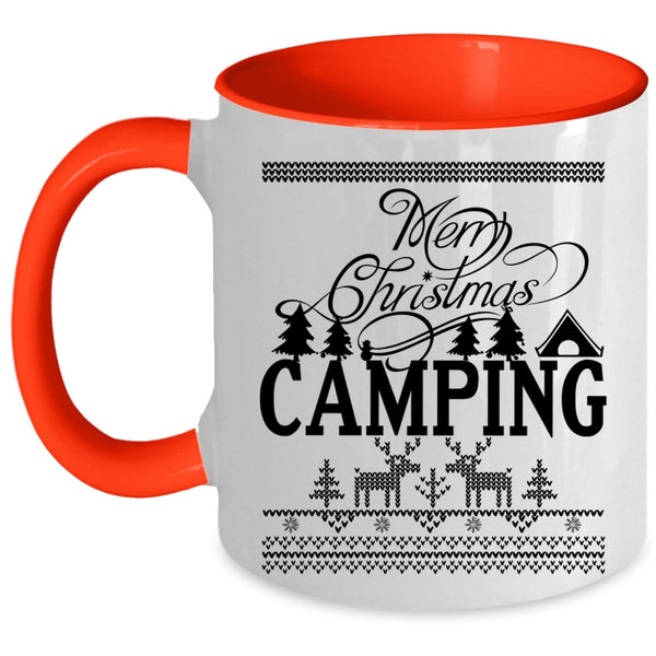 Camping Coffee Mug, Merry Christmas Accent Mug