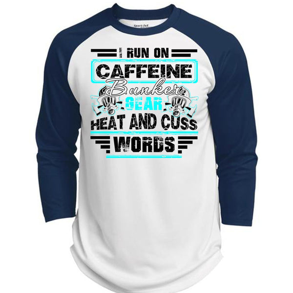 I Run Caffeine Bunker T Shirt, I Love Firefighter T Shirt, Awesome T-Shirts  (Polyester Game Baseball Jersey)