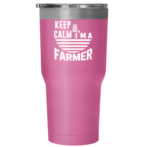 Keep Calm I'm A Farmer Tumbler 30 oz Stainless Steel, Funny Gift For Farmer Travel Mug