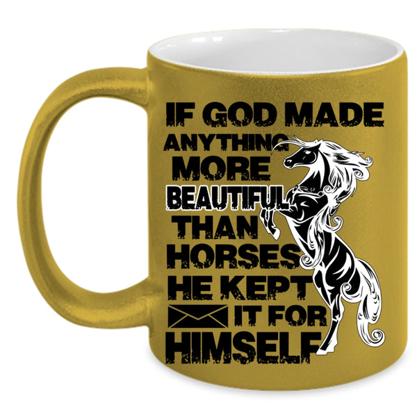 I Love Horses Coffee Mug, My Horses Accent Mug