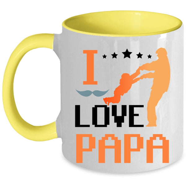 Best Gift For My Son Coffee Mug, I Love Papa Accent Mug