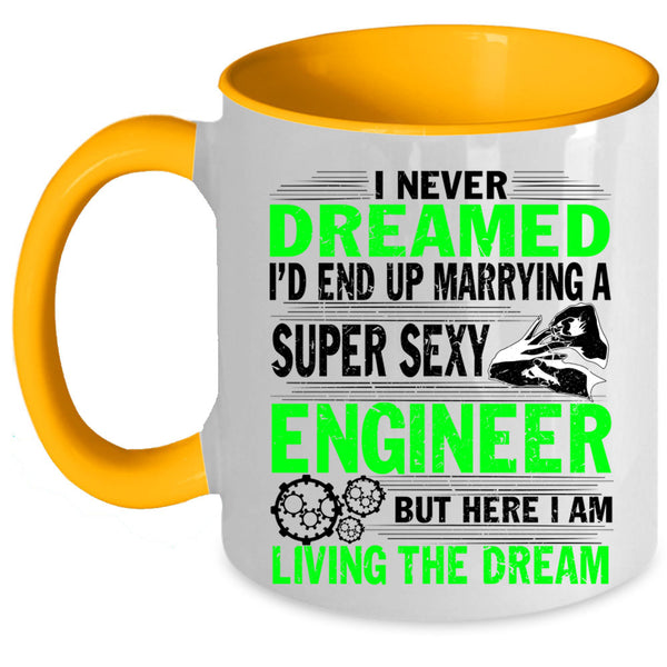 Just Married Coffee Mug, I'd End Up Marrying An Engineer Accent Mug