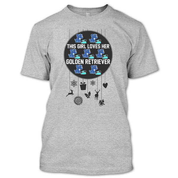 This Girl Loves Her Golden Retriever T Shirt, Merry Christmas Gift T Shirt