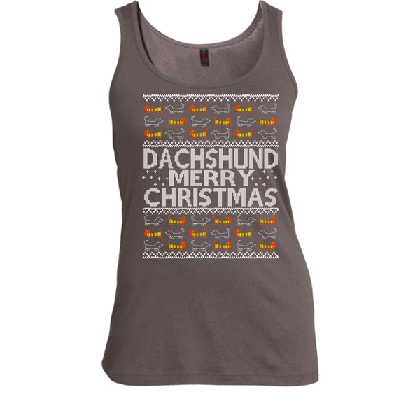 Dachshund Merry Christmas T Shirt, Coolest Dachshund Tank Top
