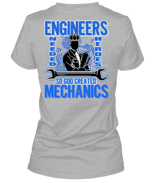 God Created Mechanics T Shirt, Engineers T Shirt