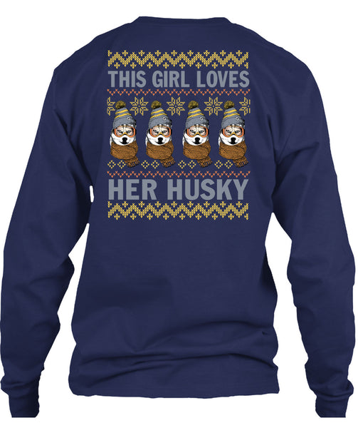 This Girl Loves Her Husky T Shirt, This Girl Loves Christmas T Shirt