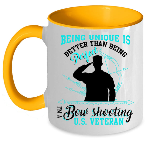 Cool U.S Veteran Coffee Mug, I'm A Bow Shooting U.S Veteran Accent Mug