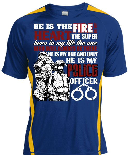 He Is My Police Officer T Shirt, The Fire In My Heart T Shirt, Cool Shirt