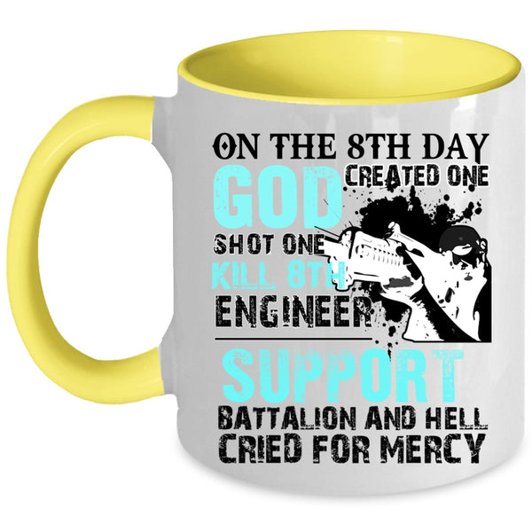Cool Engineers Coffee Mug, On The 8th Day Created Engineer Accent Mug