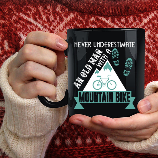 An Old Man With A Mountain Bike Coffee Mug, Cute Grandpa Coffee Cup